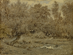 Stream in the forest of Fontainebleau by Théodore Rousseau