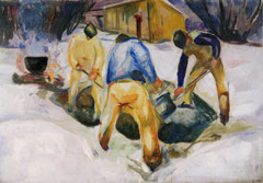 Street Workers in Snow by Edvard Munch