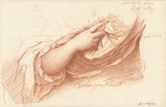 Studie van een rechterarm en hand op een wijde mouw by Mattheus Verheyden