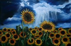 Sunflower Landscape by Julie Sneeden