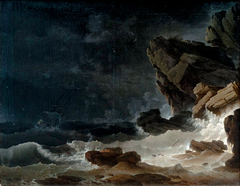 Tempête sur une côte rocheuse by Jean Henry known as Henry of Arles