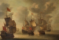 The 'Amelia' Engaging English Ships, 1652-53 by Jan van Leyden