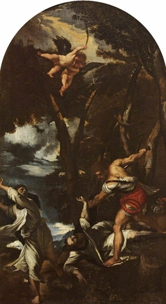 The Assassination of Saint Peter the Martyr (after Titian) by attributed to Pier Francesco Mola