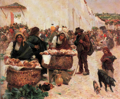 The bakers, a market in Figueiró by José Malhoa