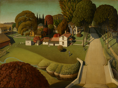 The Birthplace of Herbert Hoover, West Branch, Iowa by Grant Wood