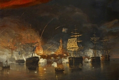 The bombardment of Algiers, 27 August 1816 by Thomas Whitcombe