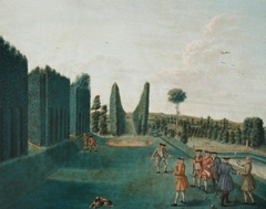 The Bowling Green and Octagon Pond, Hartwell House, Buckinghamshire by after Balthasar Nebot