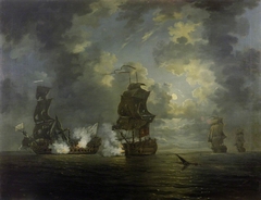 The Capture of the 'Foudroyant' by HMS 'Monmouth', 28 February 1758 by Francis Swaine