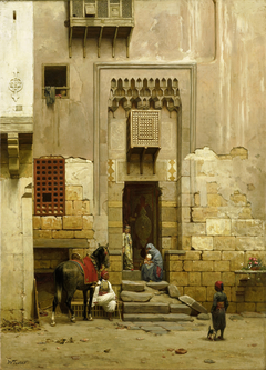 The Courtyard of a house in Cairo by Willem de Famars Testas