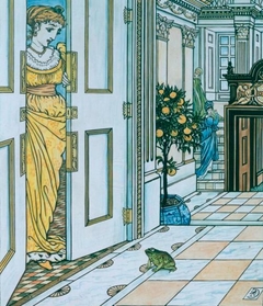 The Frog Asks To Be Allowed To Enter The Castle - Illustration For "The Frog Prince by Walter C ... - Walter Crane - ABDAG003355