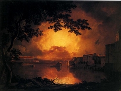 The Girandola at the Castel Sant'Angelo in Rome by Joseph Wright of Derby