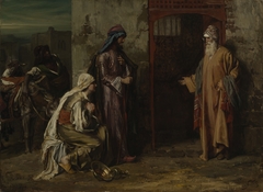 The Levite of Ephraim and the old man of Gibeah by Emile Wauters