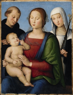 The Virgin and Child with Saints Nicholas of Tolentino and Catherine of Siena by Lo Spagna