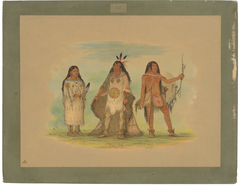 Three Minatarree Indians by George Catlin