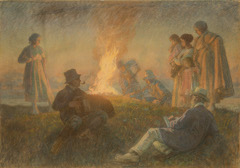 Midsummer bonfire by Laurits Tuxen