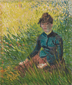 Woman, sitting in the grass by Vincent van Gogh