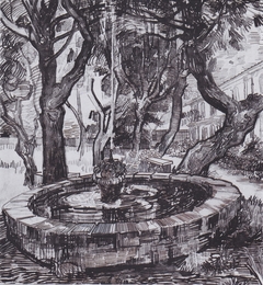Fountain in the garden of the hospital of Saint-Paul