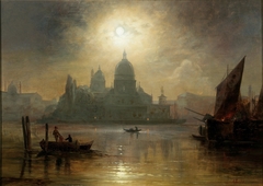 Venice, A Moonlit Night over the Santa Maria Salute by August Seidel