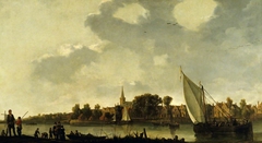 View of a River Town by Abraham van Calraet