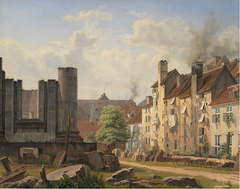 View of the Marble Square with the Ruins of the Uncompleted Frederik's Church by Frederik Sødring