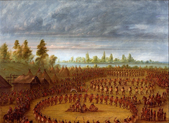 War Dance of the Apachees by George Catlin