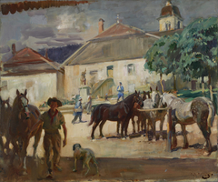 Watering Horses by Alfred Munnings