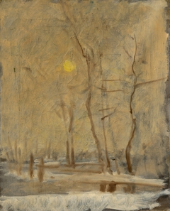 Winter Sun in a Landscape with a Brook. Motif from Strážky by László Mednyánszky