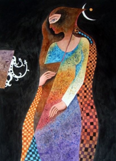 Woman in composition by Mazher Nizar