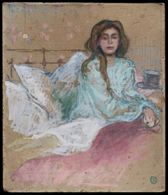 Woman Seated in Bed