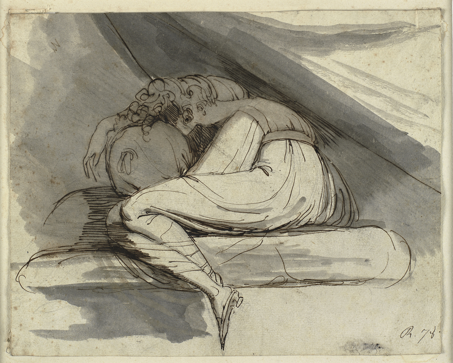 Woman Sitting, Curled up