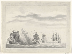 Zeeslag bij Cadiz, 1781 by Unknown Artist