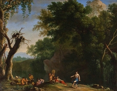 A Bacchanal in a Landscape by Herman van Swanevelt