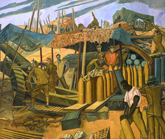 A Canadian Gun-pit by Wyndham Lewis