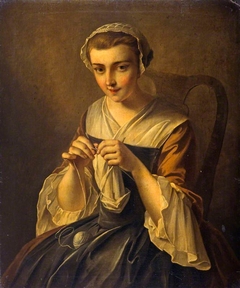 A Girl Knitting