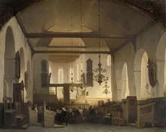A Service in the Geertekerk, Utrecht by Johannes Bosboom