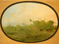 A Small Village of Remos Indians by George Catlin