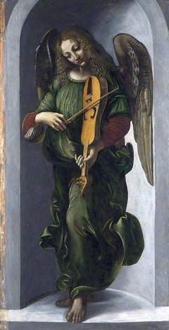 An Angel in Green with a Vielle by Leonardo da Vinci