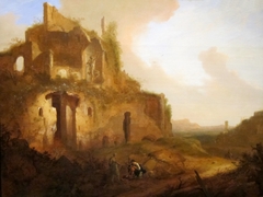 An Italianate Landscape with Ruins and an Artist Sketching