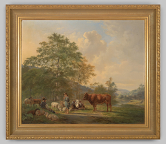 Avondstond met koeien by Pieter Gerardus van Os