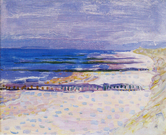 Beach with Five Piers at Domburg by Piet Mondrian