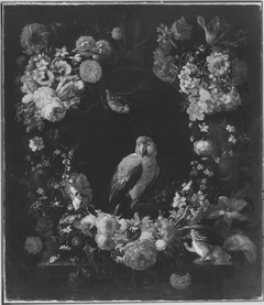 Blumenstück mit Papagei by Gaspar Peeter Verbruggen the Younger