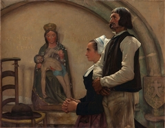 Bretons in prayer by Jean-Eugène Buland