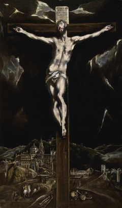 Christ on the Cross with a View of Toledo by El Greco