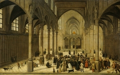 Church Interior with Christ Preaching to a Congregation by Unknown Artist