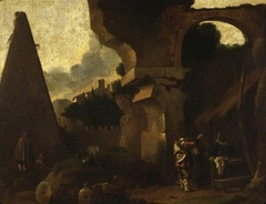 Classical ruins with figures