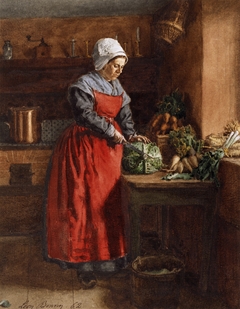 Cook with Red Apron by Léon Bonvin