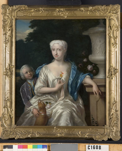 Cornelia Jacoba Kemp (1696-1755), echtgenote van Johannes Schuylenburch en haar zoon Pieter van Schuylenburch (1714-1774) by Philip van Dijk