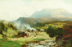 David Farquharson - Gypsy Encampment, Ben Eay - ABDAG002303 by David Farquharson