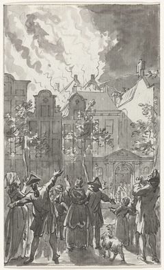 De brand in de schouwburg aan de Keizersgracht te Amsterdam, 11 mei 1772 by Jacobus Buys