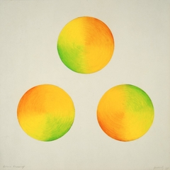 Dome Drawing (Orange, Yellow, Green) by Judy Chicago